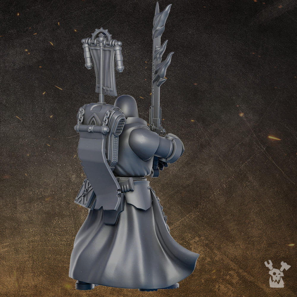 Hooded Knights Merlin Psy Mage, proxy miniature, character, 28mm heroic scale unpainted resin, view 3