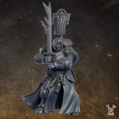 Hooded Knights Merlin Psy Mage, proxy miniature, character, 28mm heroic scale unpainted resin