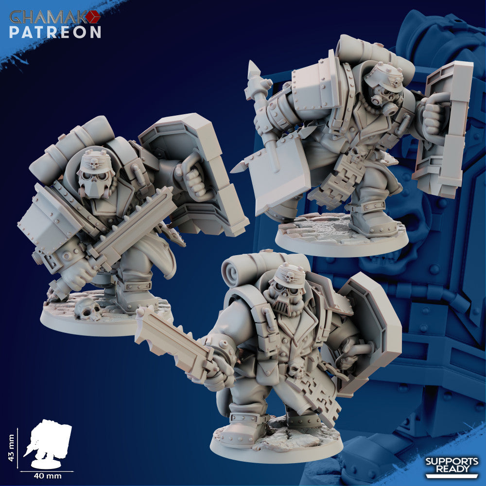 Imperial Army Iron Korps Ogres (3 Units), 28mm heroic scale unpainted resin, view 5