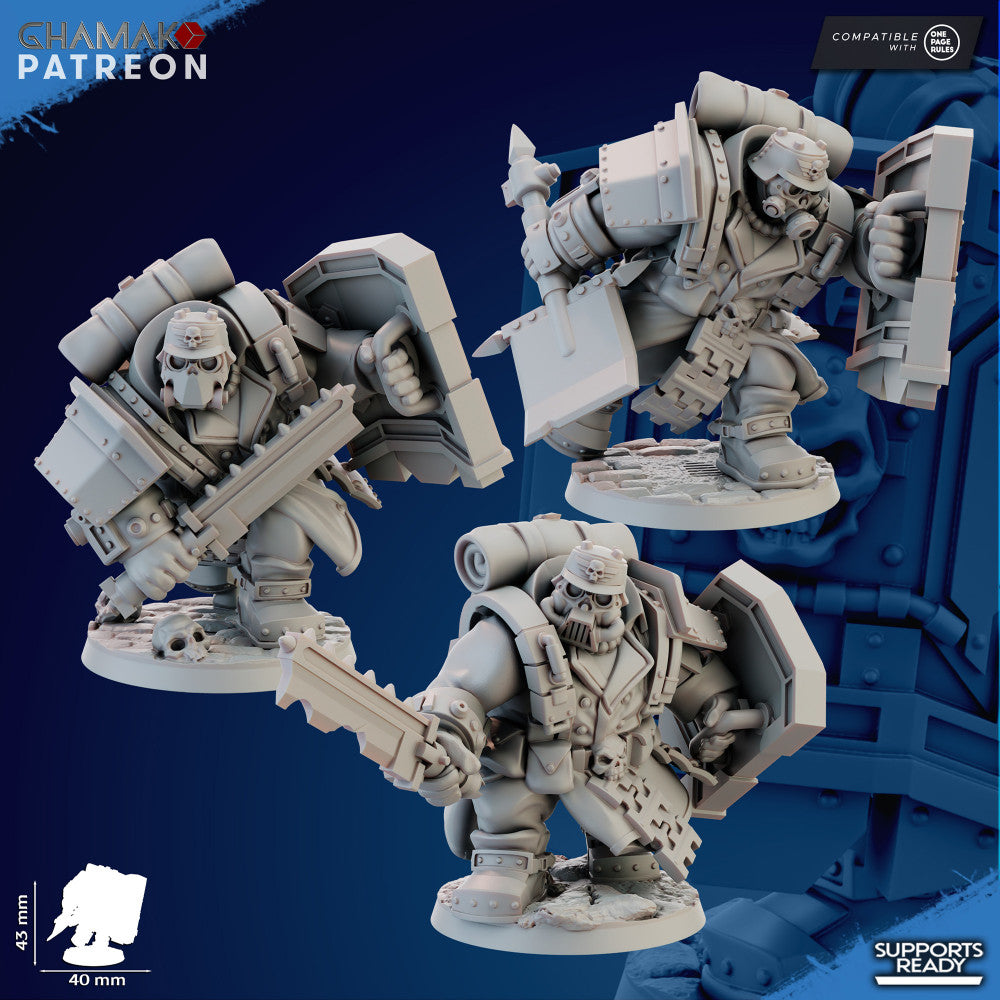 Imperial Army Iron Korps Ogres (3 Units), 28mm heroic scale unpainted resin