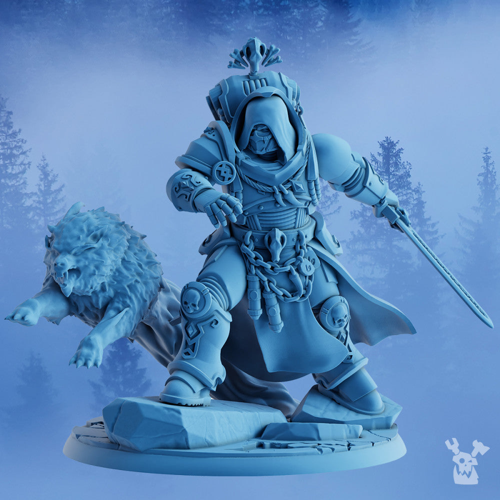 Wolf Knights Olaf The White Fang, proxy miniature, 28mm heroic scale unpainted resin