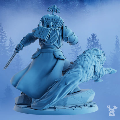 Wolf Knights Olaf The White Fang, proxy miniature, 28mm heroic scale unpainted resin, view 4