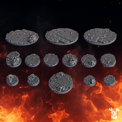 Crusader Knights Toppers Set, resin miniature bases, bits, 28mm heroic scale unpainted resin, view 2