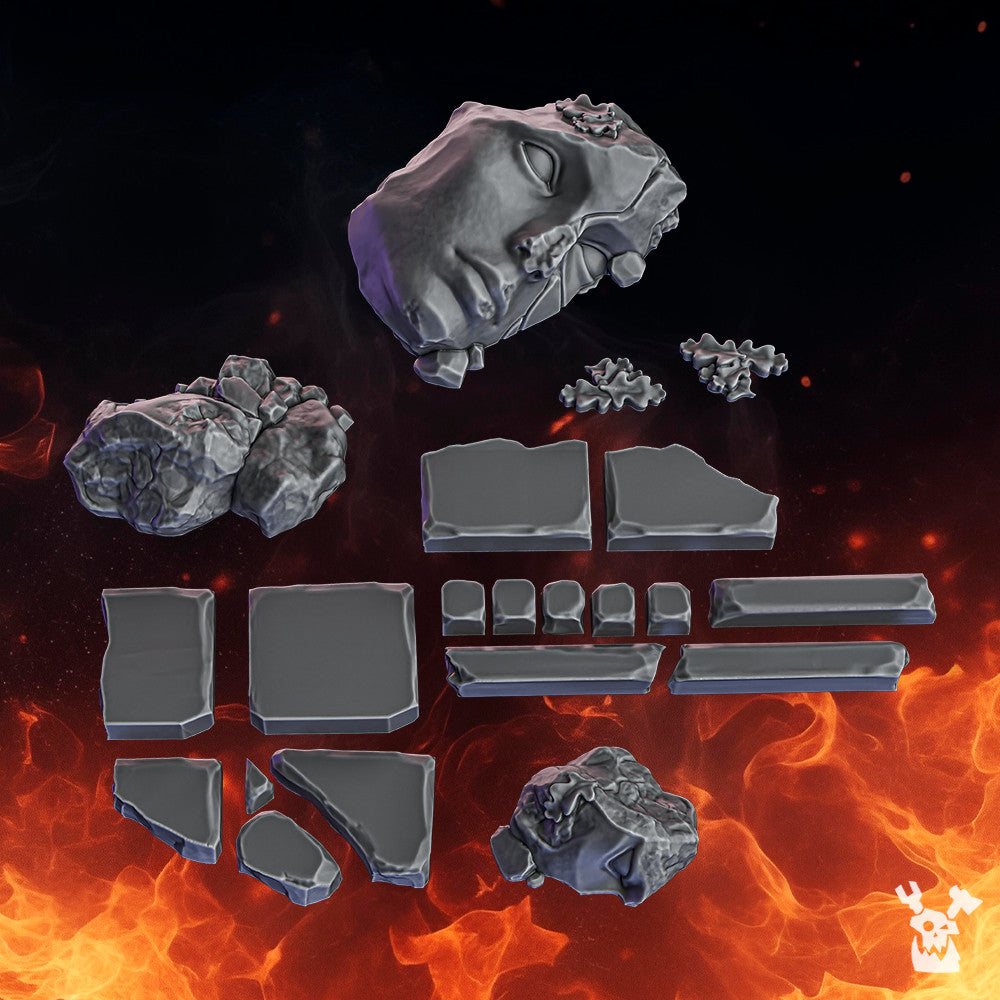 Crusader Knights Bases Set, resin miniature bases, bits, 28mm heroic scale unpainted resin