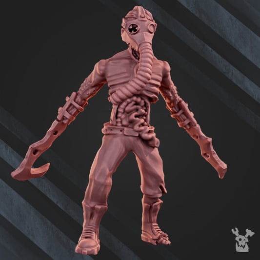Plague Knights Zombie Slaughterer, proxy miniature, 28mm heroic scale unpainted resin, view 2
