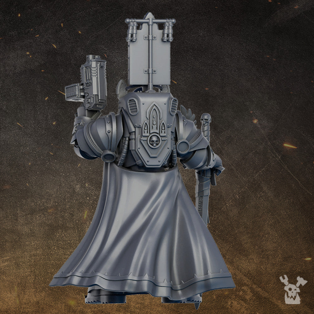 Hooded Knights Sir Percival, proxy miniature, character, 28mm heroic scale unpainted resin, view 3