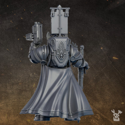 Hooded Knights Sir Percival, proxy miniature, character, 28mm heroic scale unpainted resin, view 3