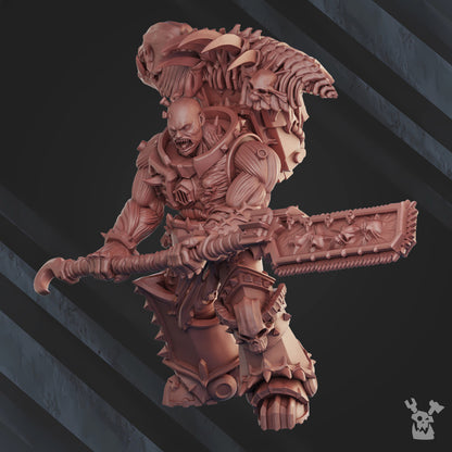 Bloodthirsty Knights Possessed Butchers, proxy miniature, 28mm heroic scale unpainted resin, view 6