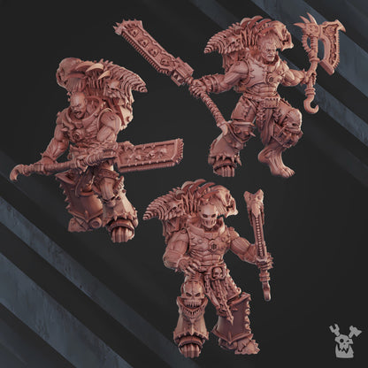 Bloodthirsty Knights Possessed Butchers, proxy miniature, 28mm heroic scale unpainted resin, view 4