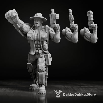 Imperial Army Jungle Fighters Commander, 28mm heroic scale unpainted resin, view 5