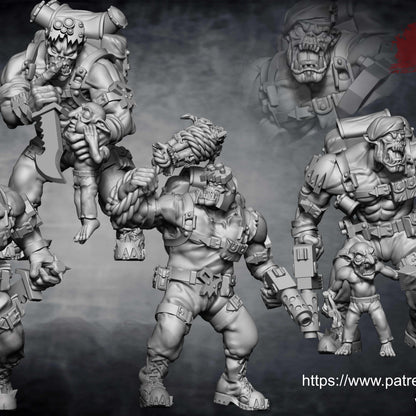Orks Kommando Blitz Squad (8 Units), 28mm heroic scale unpainted resin