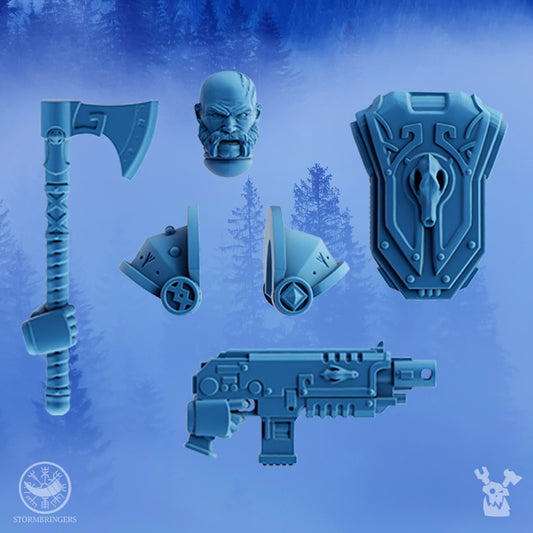 Wolf Knights Bits Set, proxy miniature, 28mm heroic scale unpainted resin