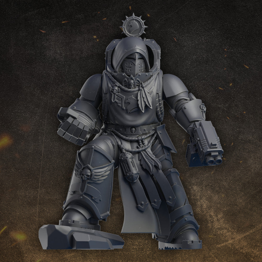 Hooded Knights Knight, proxy miniature, 28mm heroic scale unpainted resin