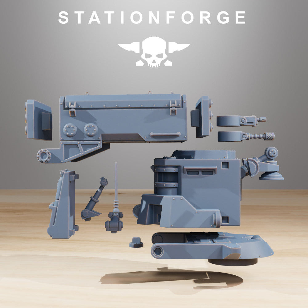Space Knights Bunker, proxy miniature, terrain, 28mm heroic scale unpainted resin, view 3