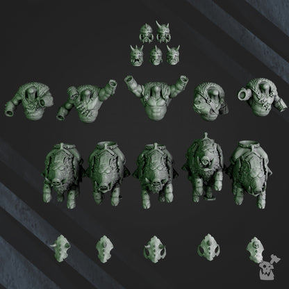 Orks Porkaz Riderz, proxy miniature, vehicle, 28mm heroic scale unpainted resin, view 3