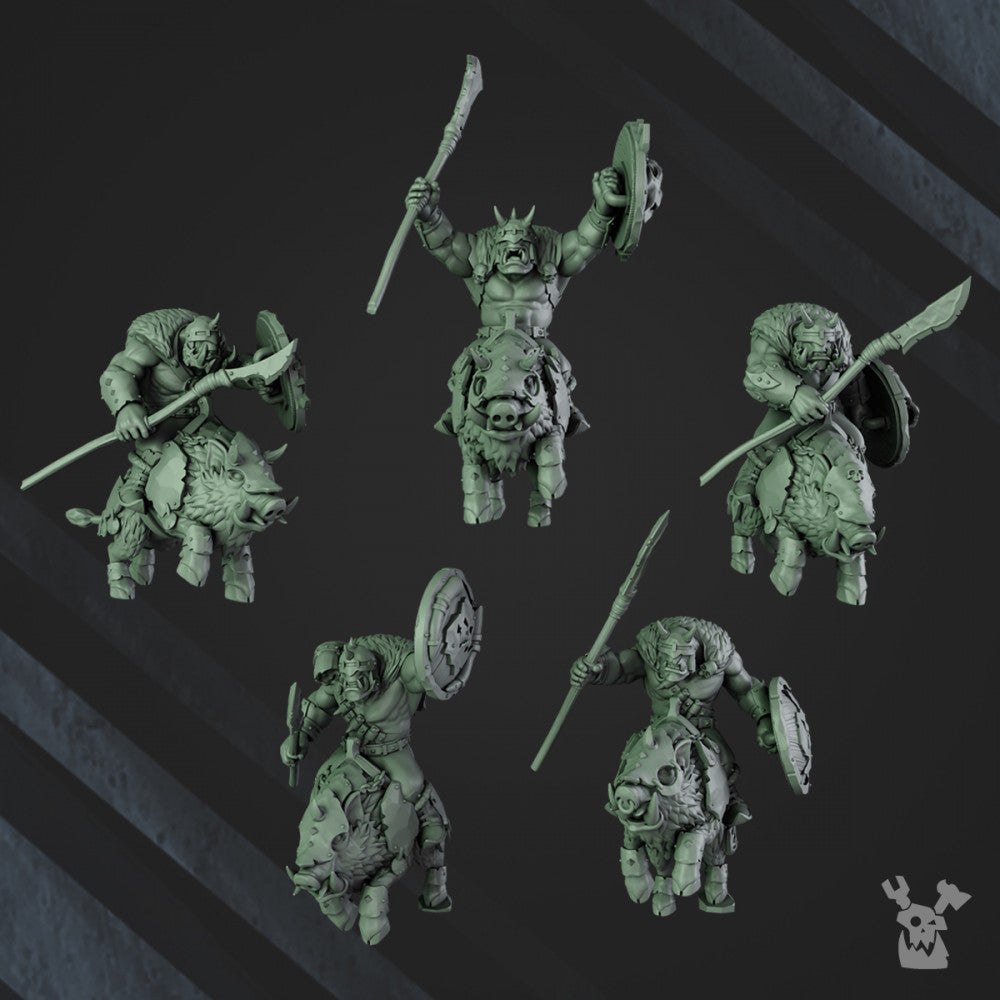 Orks Porkaz Riderz, proxy miniature, vehicle, 28mm heroic scale unpainted resin