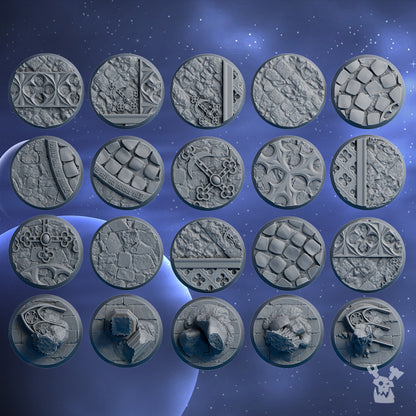 Battle Sisters Bases 32Mm, resin miniature bases, 28mm heroic scale unpainted resin, view 2