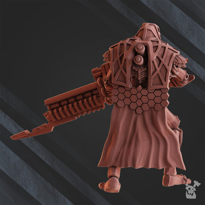Necro Sniper Squad, proxy miniature, 28mm heroic scale unpainted resin, view 4