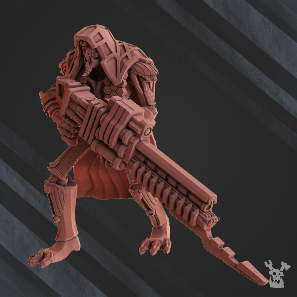 Necro Sniper, proxy miniature, scout, 28mm heroic scale unpainted resin, view 2