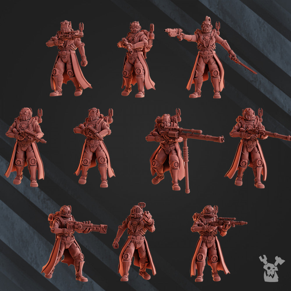 Tech Priests Machine Cult Scout Warriors (10 Units), 28mm heroic scale unpainted resin, view 2