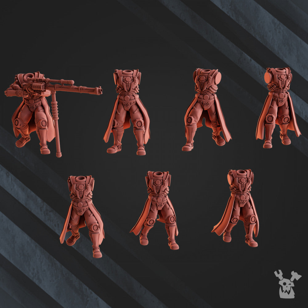 Tech Priests Machine Cult Scout Warriors (10 Units), 28mm heroic scale unpainted resin, view 4