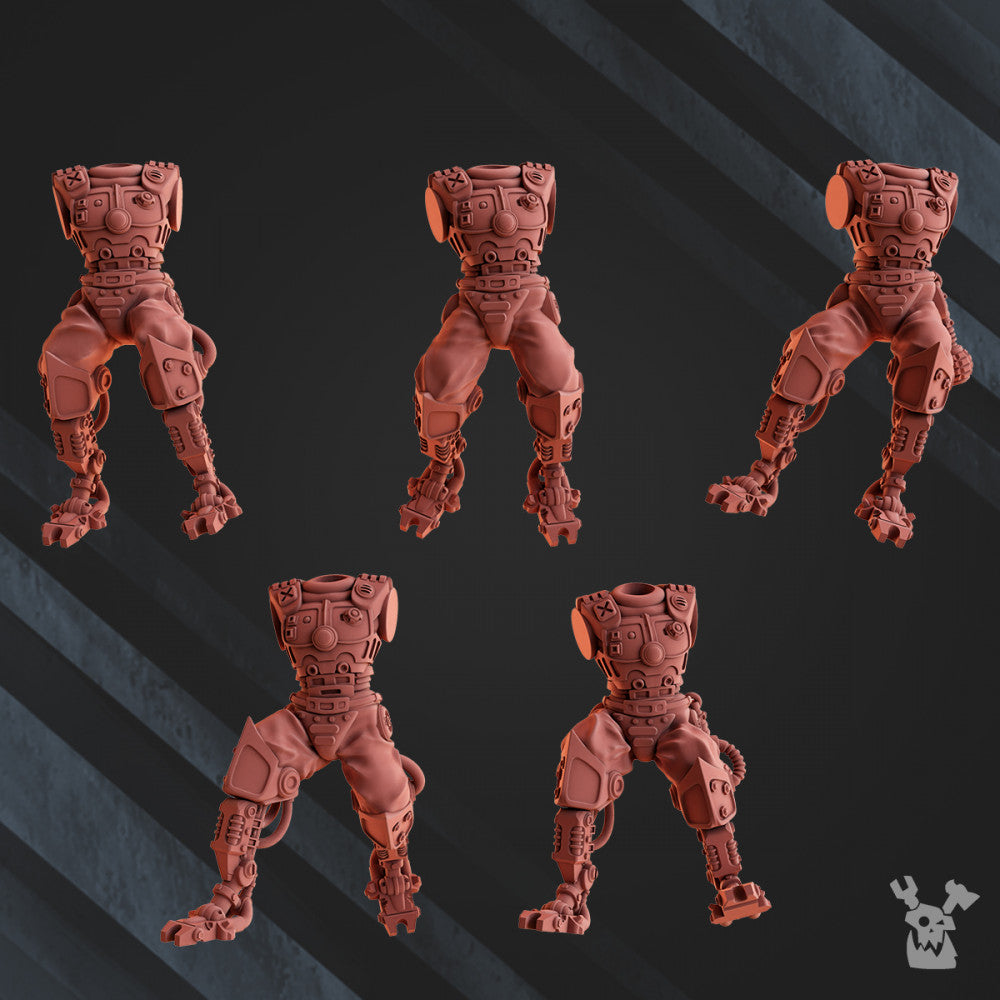 Machine Cult Stalkers, Tech Priests proxy miniature, scout, 28mm heroic scale unpainted resin, view 8