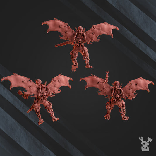 Machine Cult Stalkers, Tech Priests proxy miniature, scout, 28mm heroic scale unpainted resin, view 2
