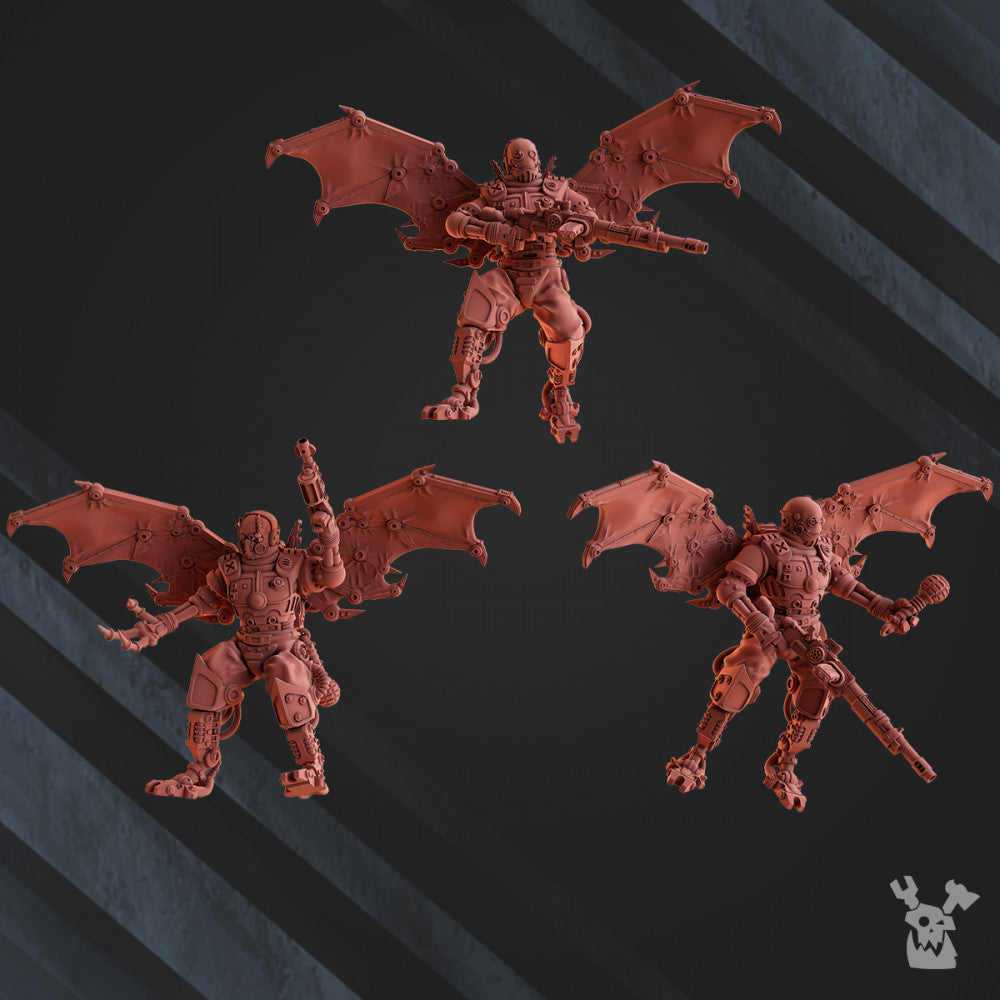 Machine Cult Stalkers, Tech Priests proxy miniature, scout, 28mm heroic scale unpainted resin