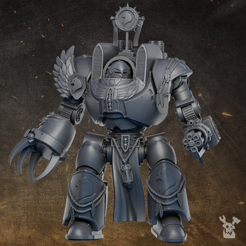Hooded Knights Stormdread, proxy miniature, walker, 28mm heroic scale unpainted resin