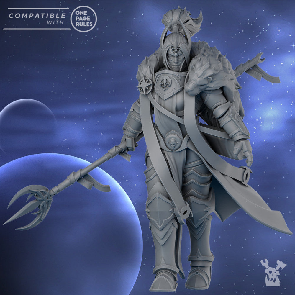 Battle Sisters High Moon, proxy miniature, 28mm heroic scale unpainted resin