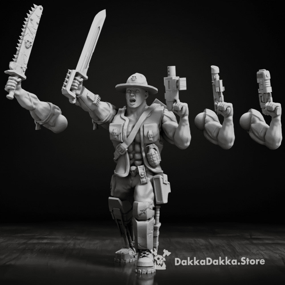 Imperial Army Jungle Fighters Commander, 28mm heroic scale unpainted resin, view 8