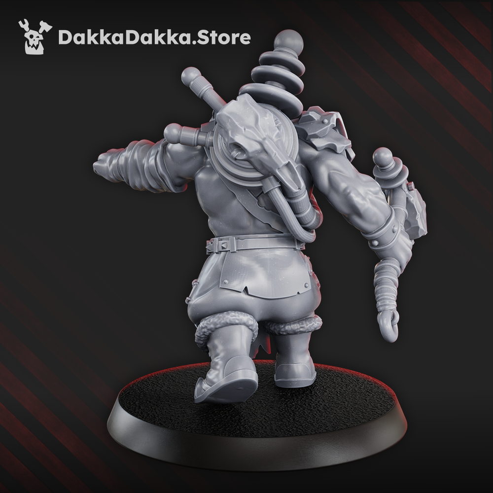 Orks Tech Boy, proxy miniature, 28mm heroic scale unpainted resin, view 2