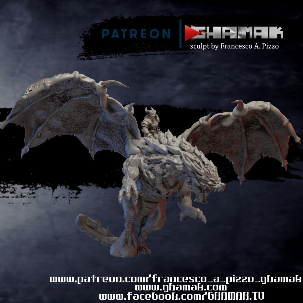 Hellspawn Dragon Tiefling, proxy miniature, monster, 28mm heroic scale unpainted resin