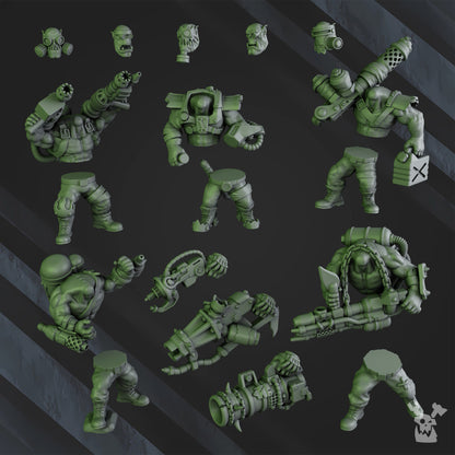 Orks Umiez Burnerz, proxy miniature, 28mm heroic scale unpainted resin, view 5