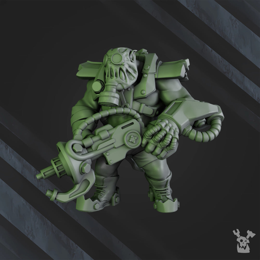 Orks Umiez Burnerz, proxy miniature, 28mm heroic scale unpainted resin, view 7