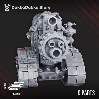 Orks Gobbo Wagon, proxy miniature, 28mm heroic scale unpainted resin