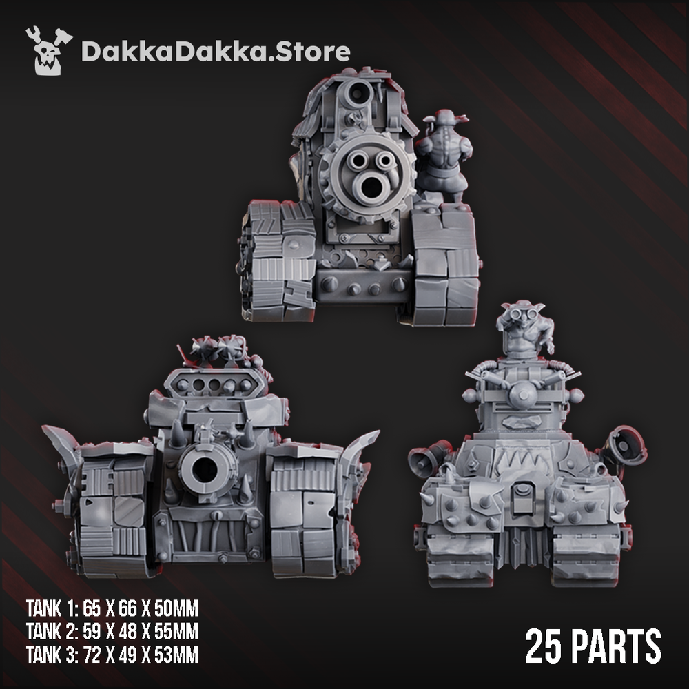 Orks Gobbo Wagons, proxy miniature, 28mm heroic scale unpainted resin