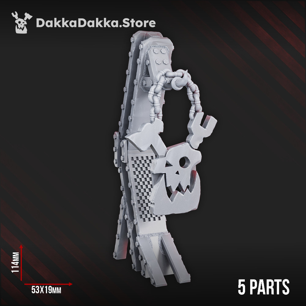 Orks Dakka Sign, proxy miniature, 28mm heroic scale unpainted resin