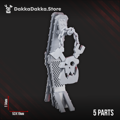 Orks Dakka Sign, proxy miniature, 28mm heroic scale unpainted resin