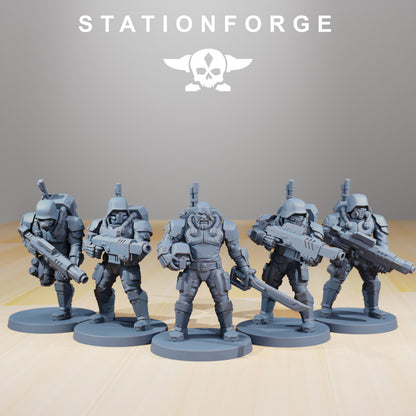 Imperial Army Vaskar Infantry Bodies (12 Units), 28mm heroic scale unpainted resin