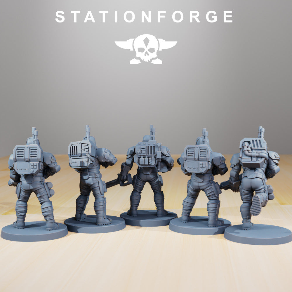 Imperial Army Vaskar Infantry Bodies (12 Units), 28mm heroic scale unpainted resin, view 2