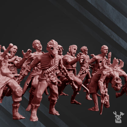 Plague Knights Zombies Squad, proxy miniature, 28mm heroic scale unpainted resin, view 3