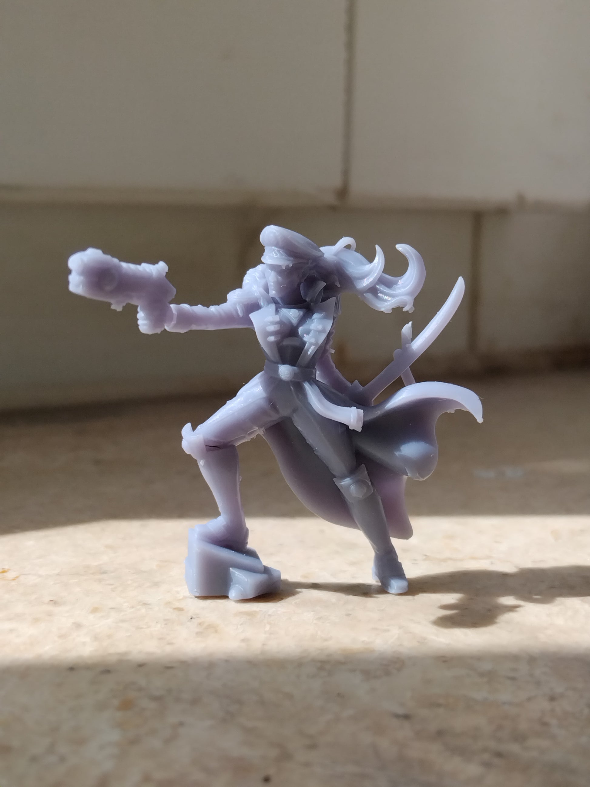 Firstborn Commissar Female, Imperial Army proxy miniature, 28mm heroic scale unpainted resin, view 5