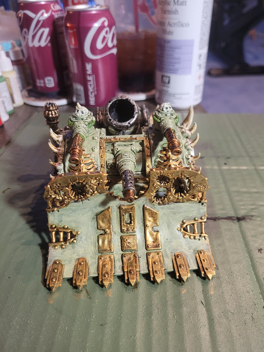 Plague Knights Creeper Tank, proxy miniature, 28mm heroic scale unpainted resin, view 2