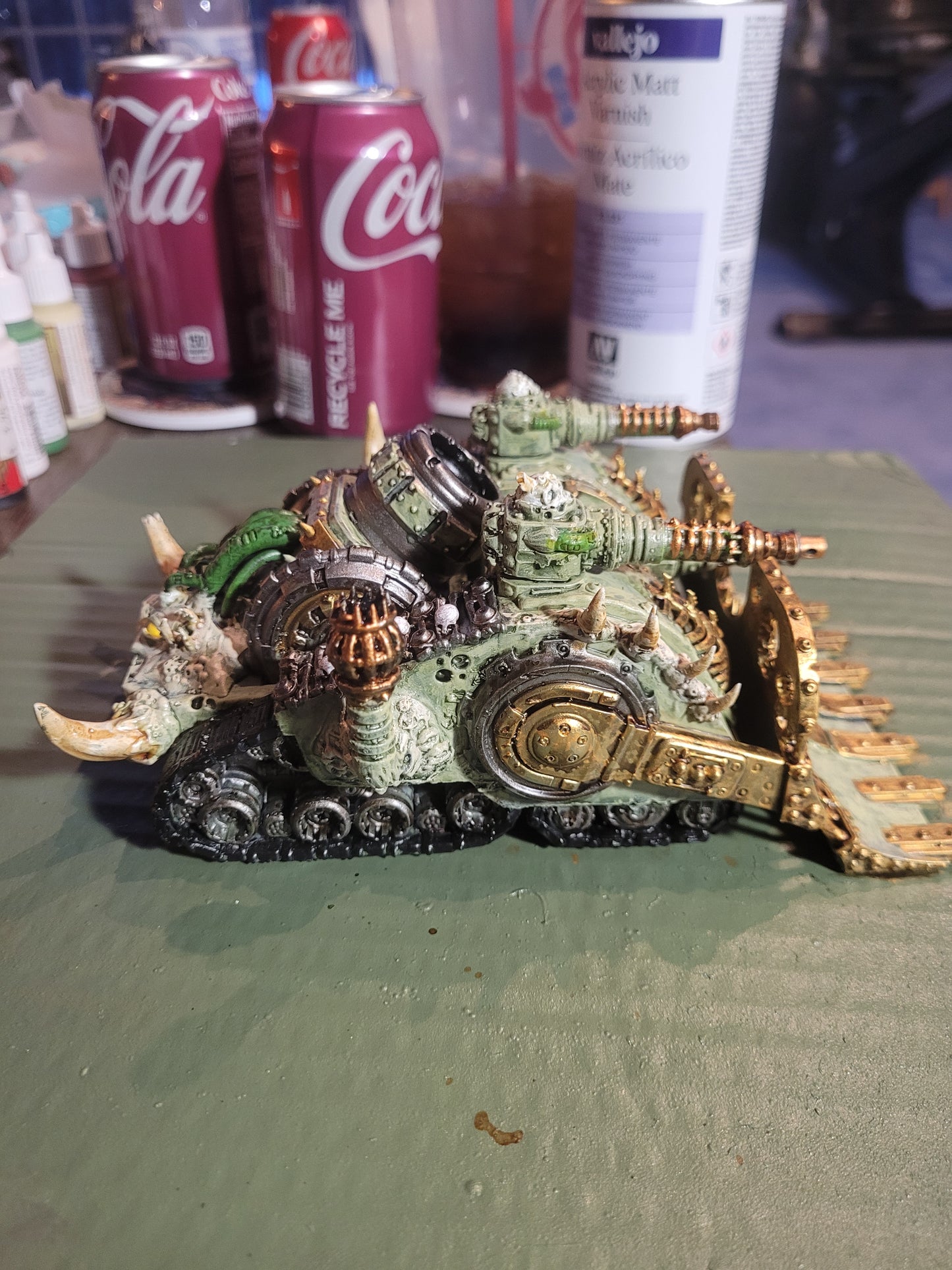 Plague Knights Creeper Tank, proxy miniature, 28mm heroic scale unpainted resin