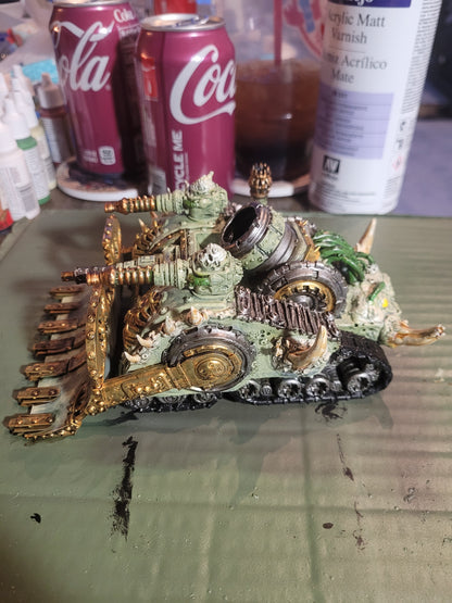 Plague Knights Creeper Tank, proxy miniature, 28mm heroic scale unpainted resin, view 4