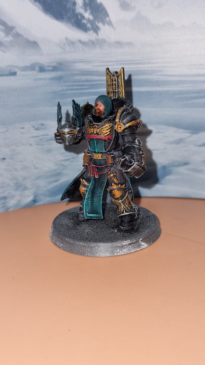 Hooded Knights Sir Lancelot, proxy miniature, character, 28mm heroic scale unpainted resin, view 4