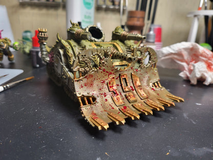 Plague Knights Creeper Tank, proxy miniature, 28mm heroic scale unpainted resin, view 5