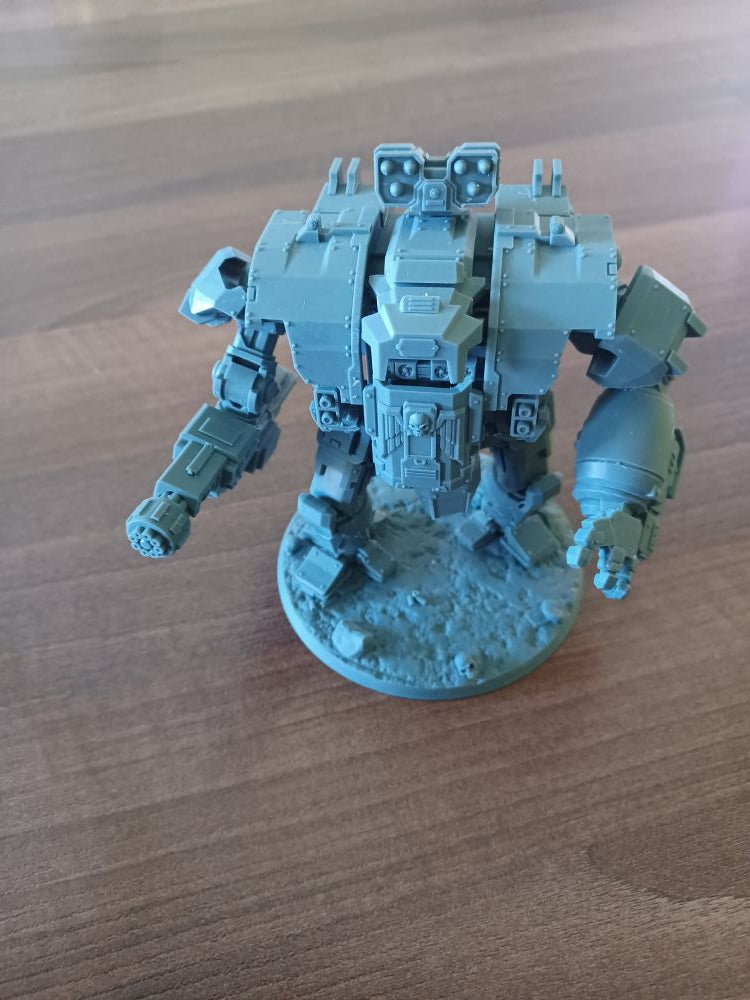 Space Knights Mortis Warwalker, proxy miniature, 28mm heroic scale unpainted resin, view 3