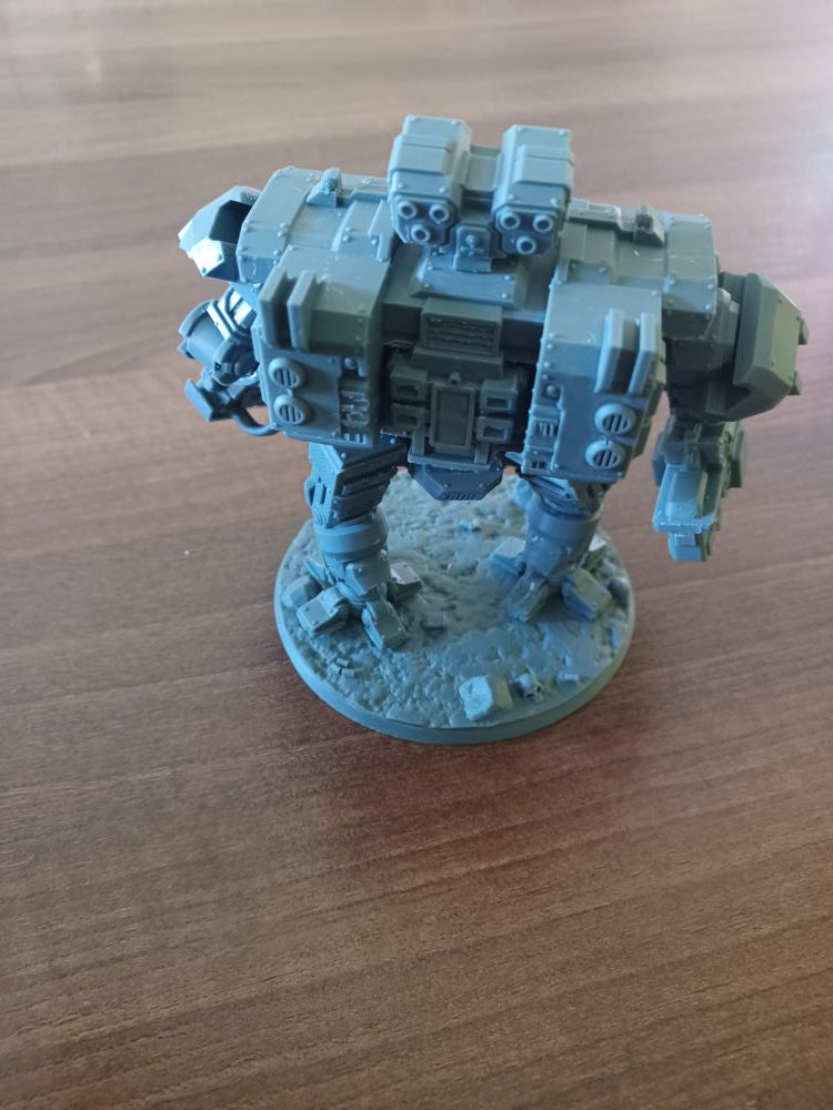 Space Knights Mortis Warwalker, proxy miniature, 28mm heroic scale unpainted resin, view 4